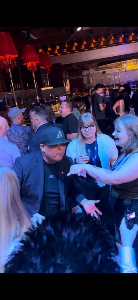 Brian Yazzie performing close-up magic at a casino event